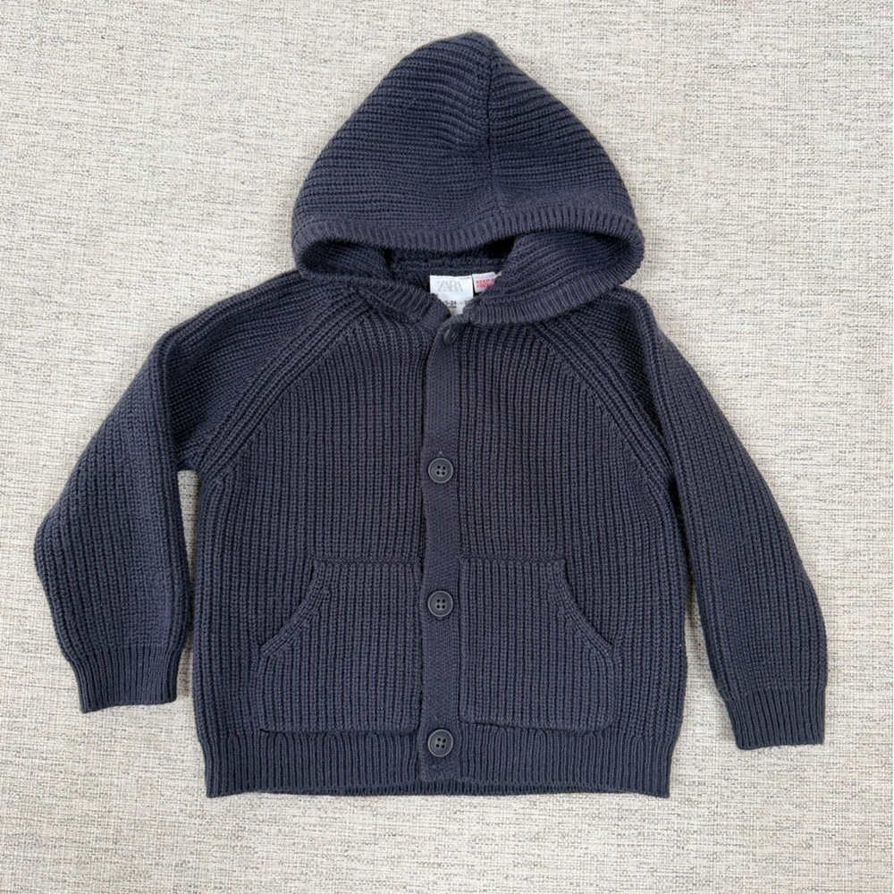 Zara Navy Knit Cardigan. Size 92cm (18-24m)